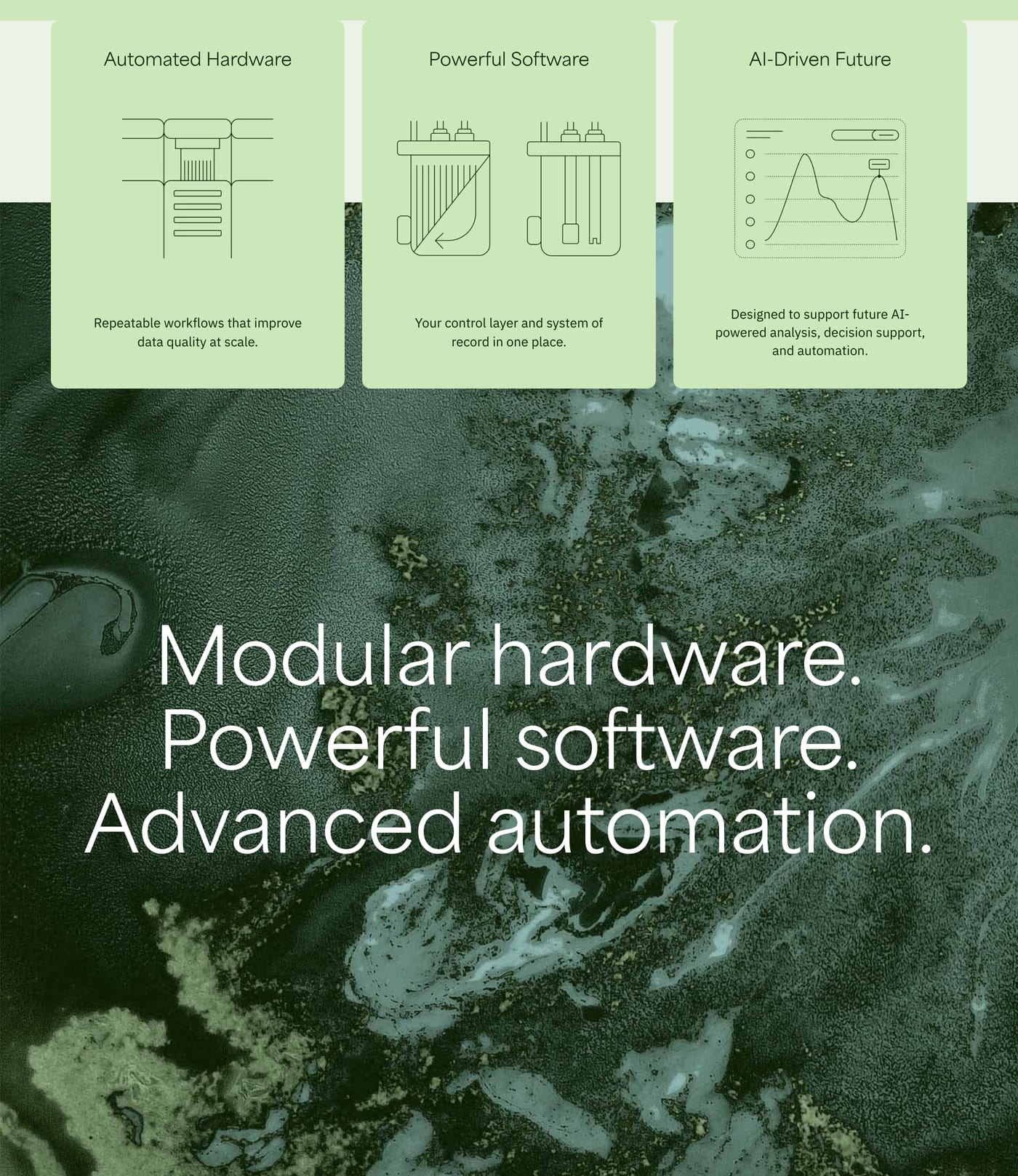 Caladan — screenshot of the features section