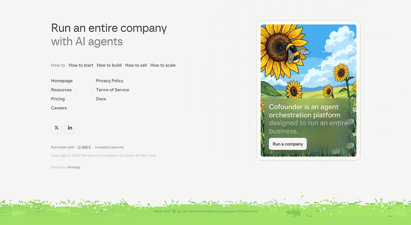 Cofounder Footer section
