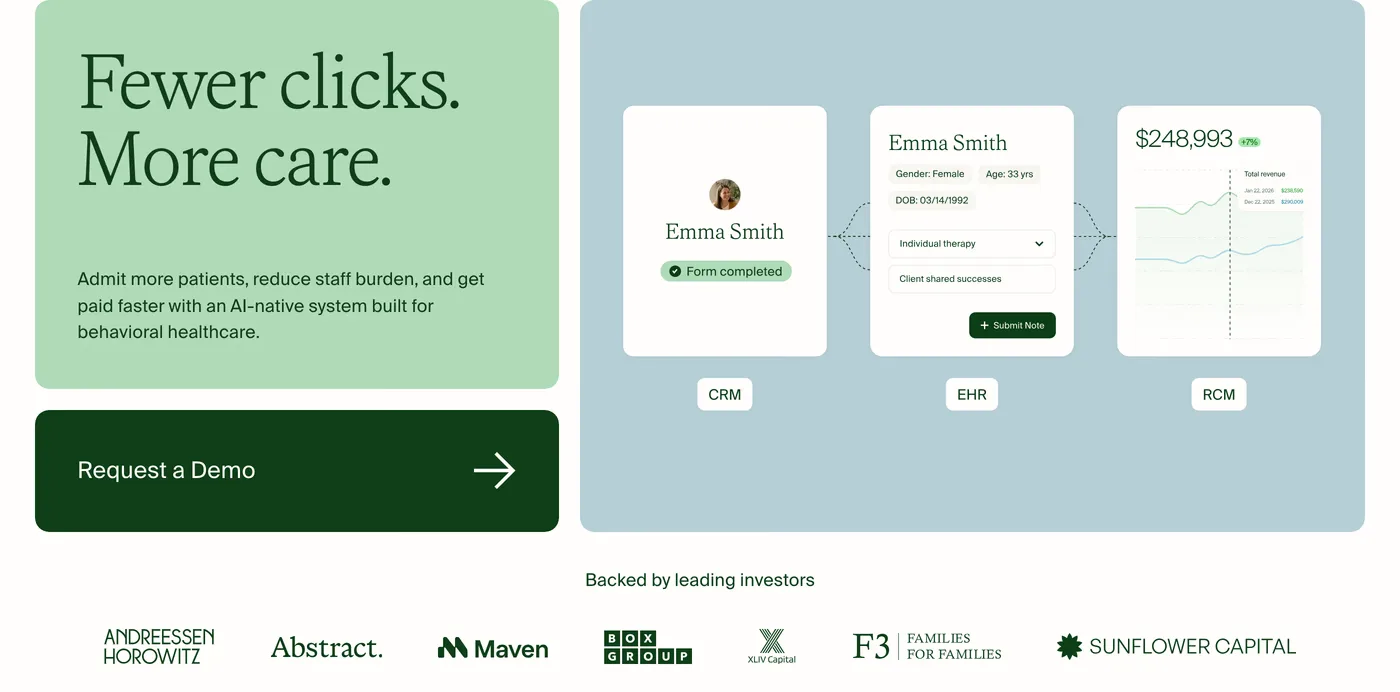 Ease Health — screenshot of the hero section