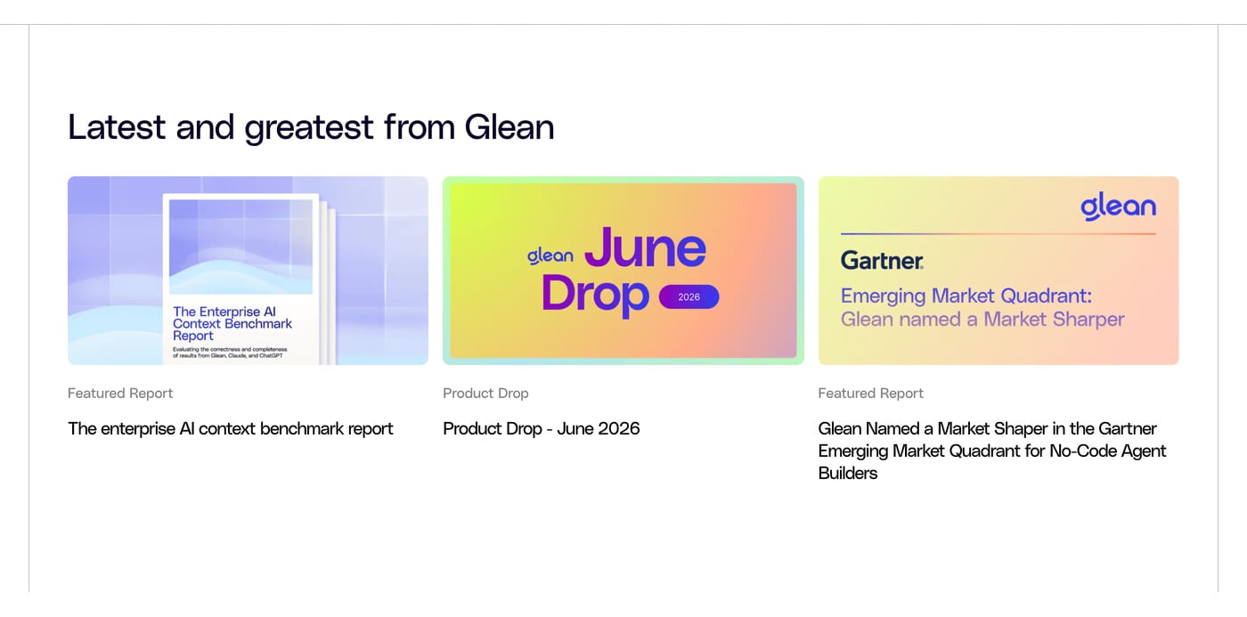 Glean Products section