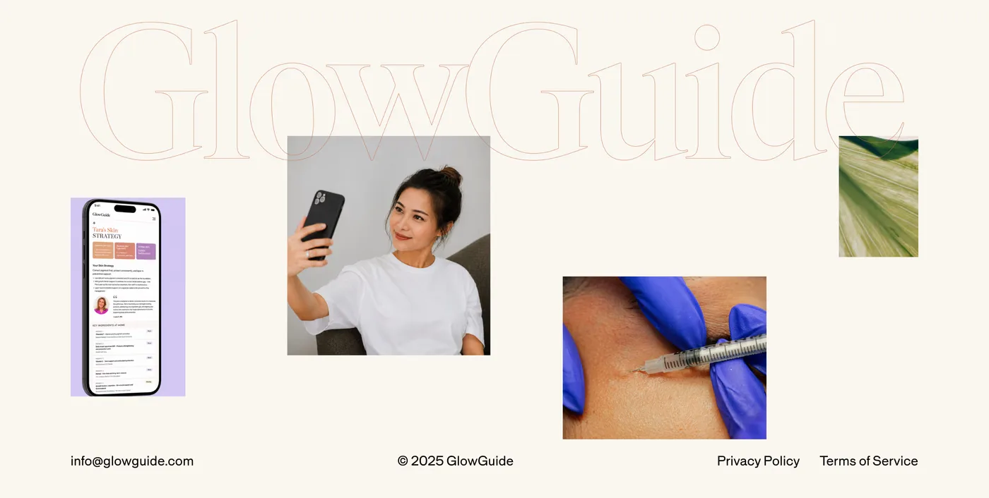 GlowGuide — screenshot of the footer section