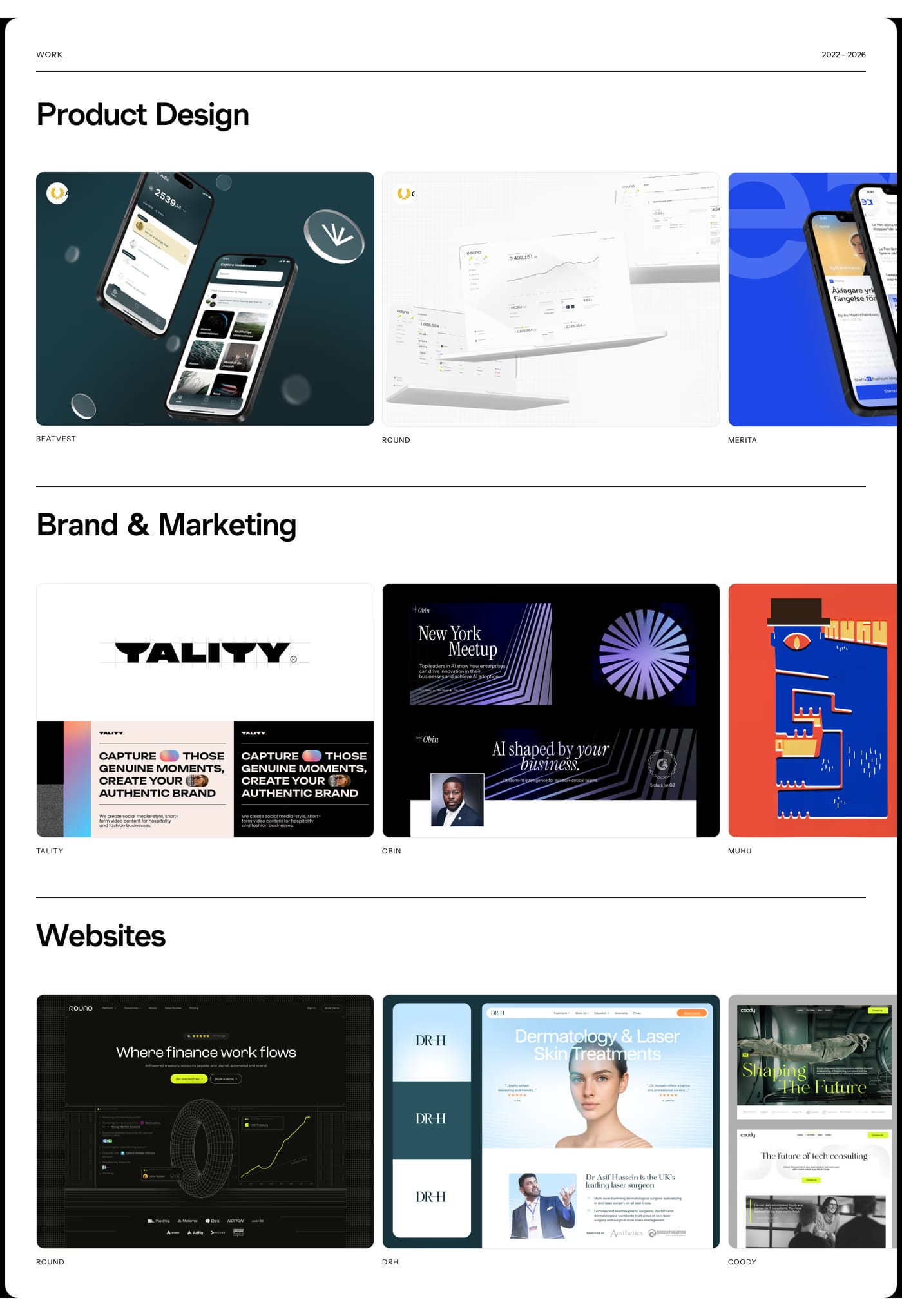 Glue — screenshot of the features section