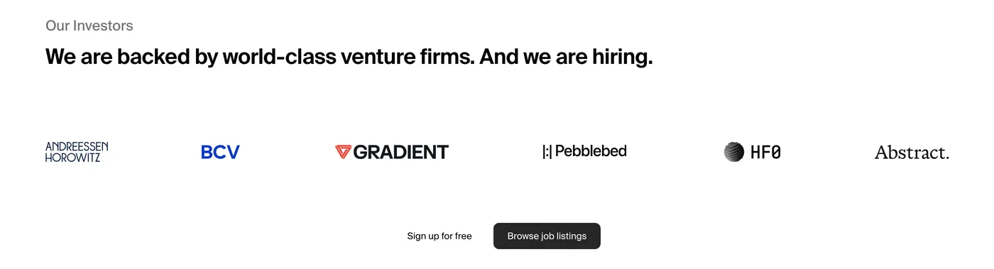 Krea — screenshot of the logos section