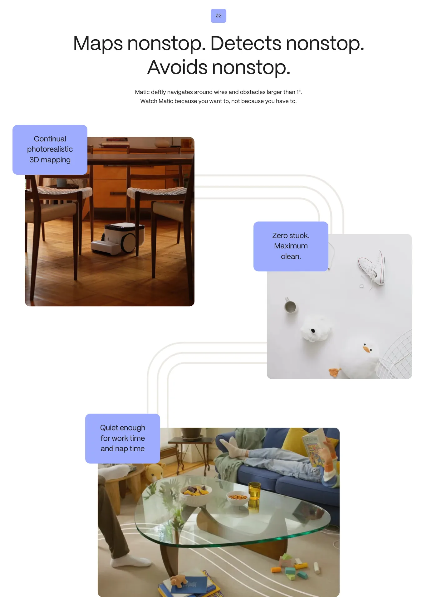 Matic — screenshot of the features section