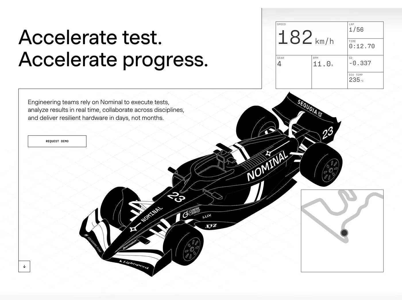 Nominal — screenshot of the hero section