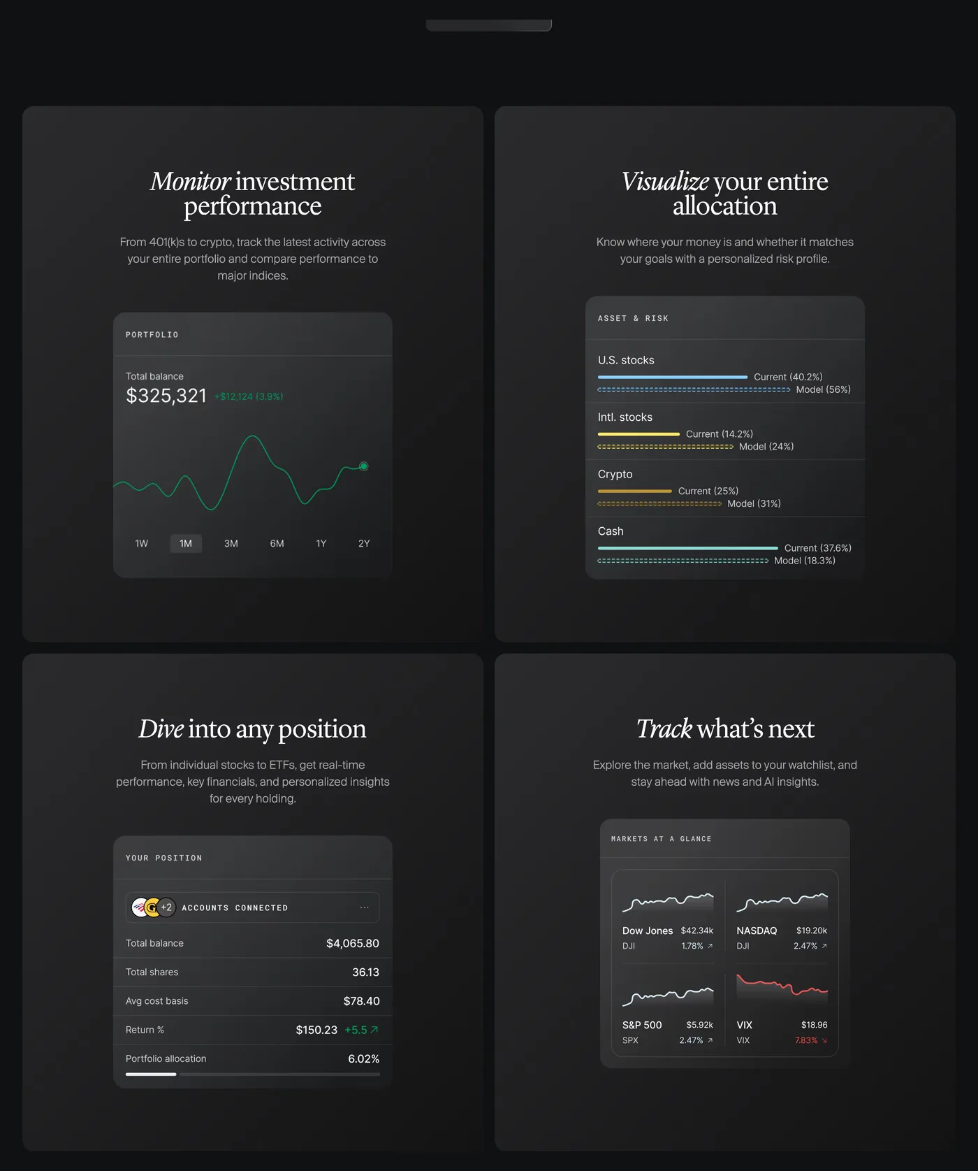 Origin — screenshot of the features section