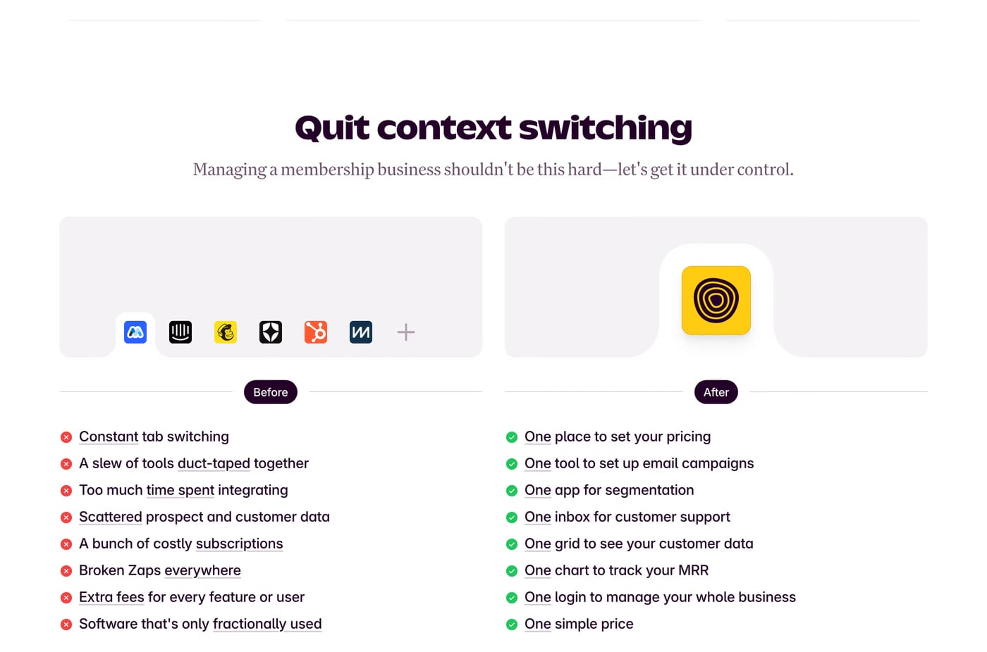 Outseta — screenshot of the faq section
