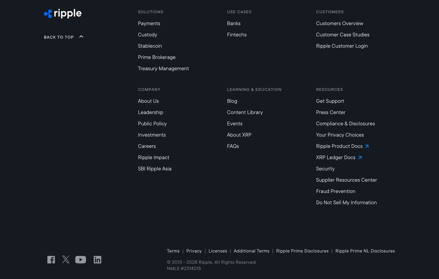 Rail — screenshot of the footer section