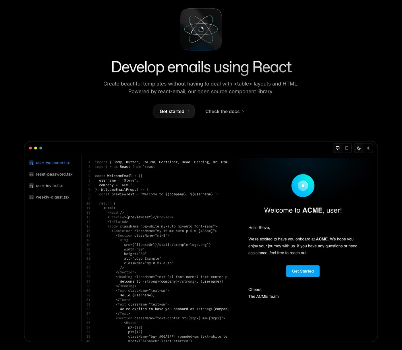 Resend Features section