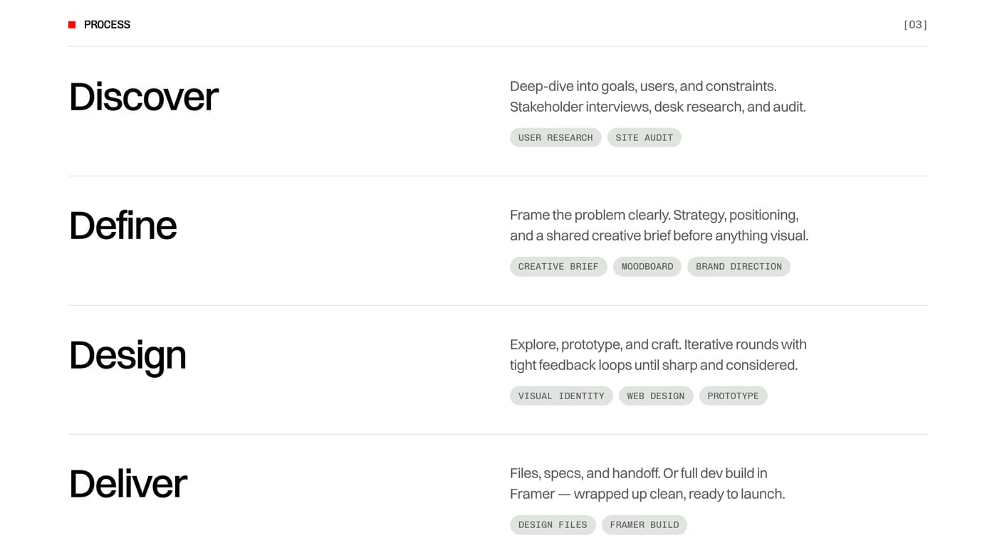 Soren — screenshot of the features section