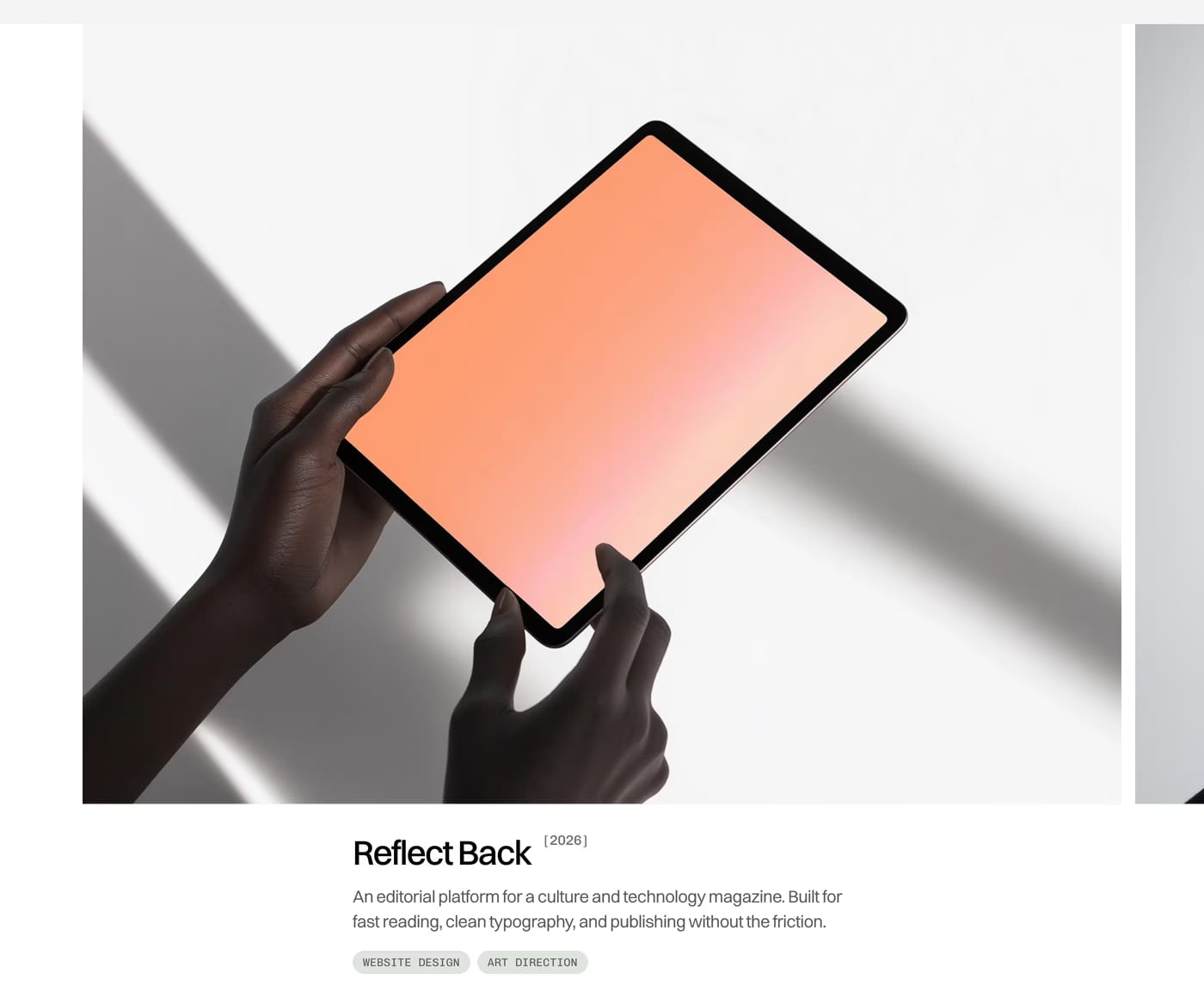 Soren — screenshot of the portfolio section