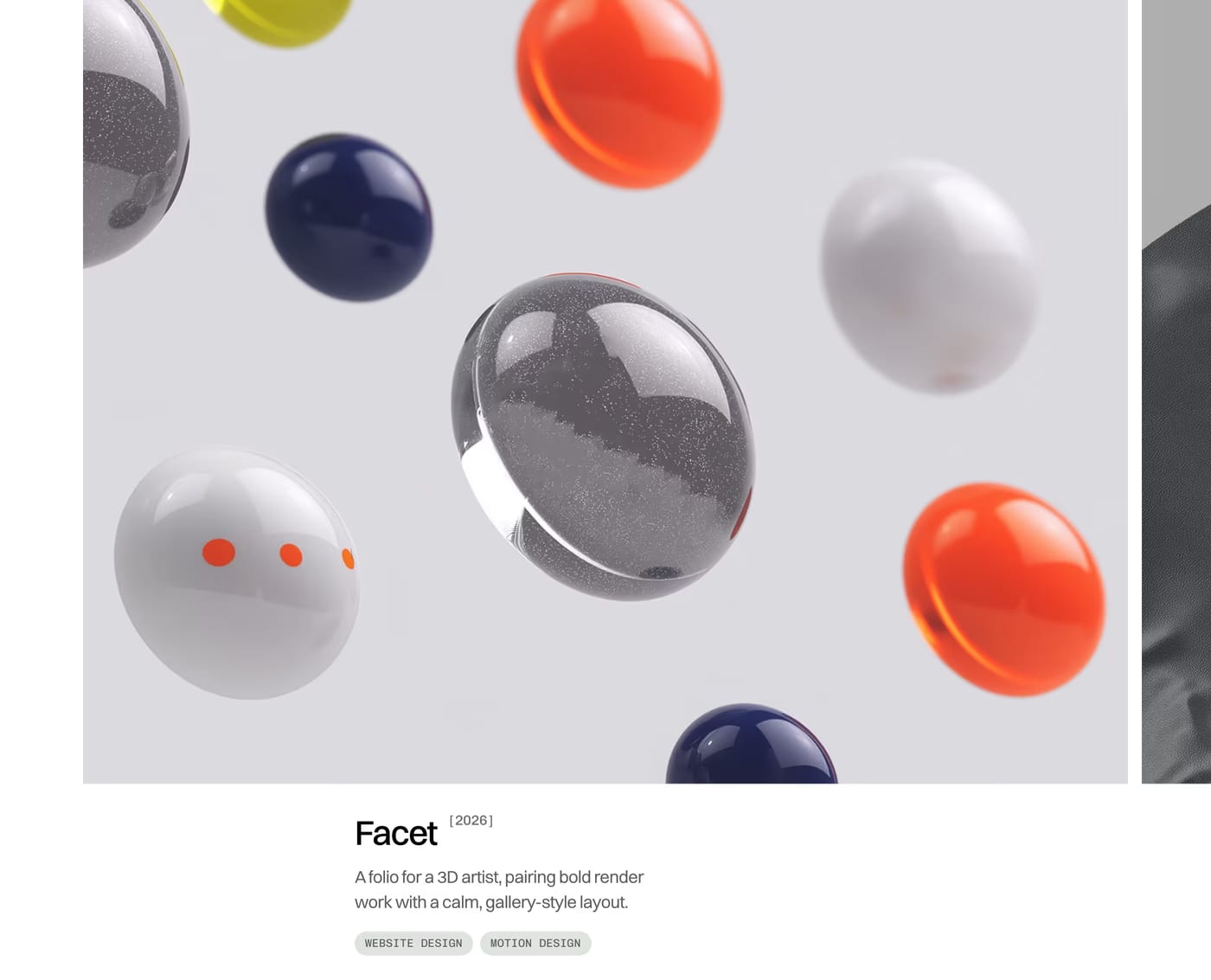 Soren — screenshot of the portfolio section
