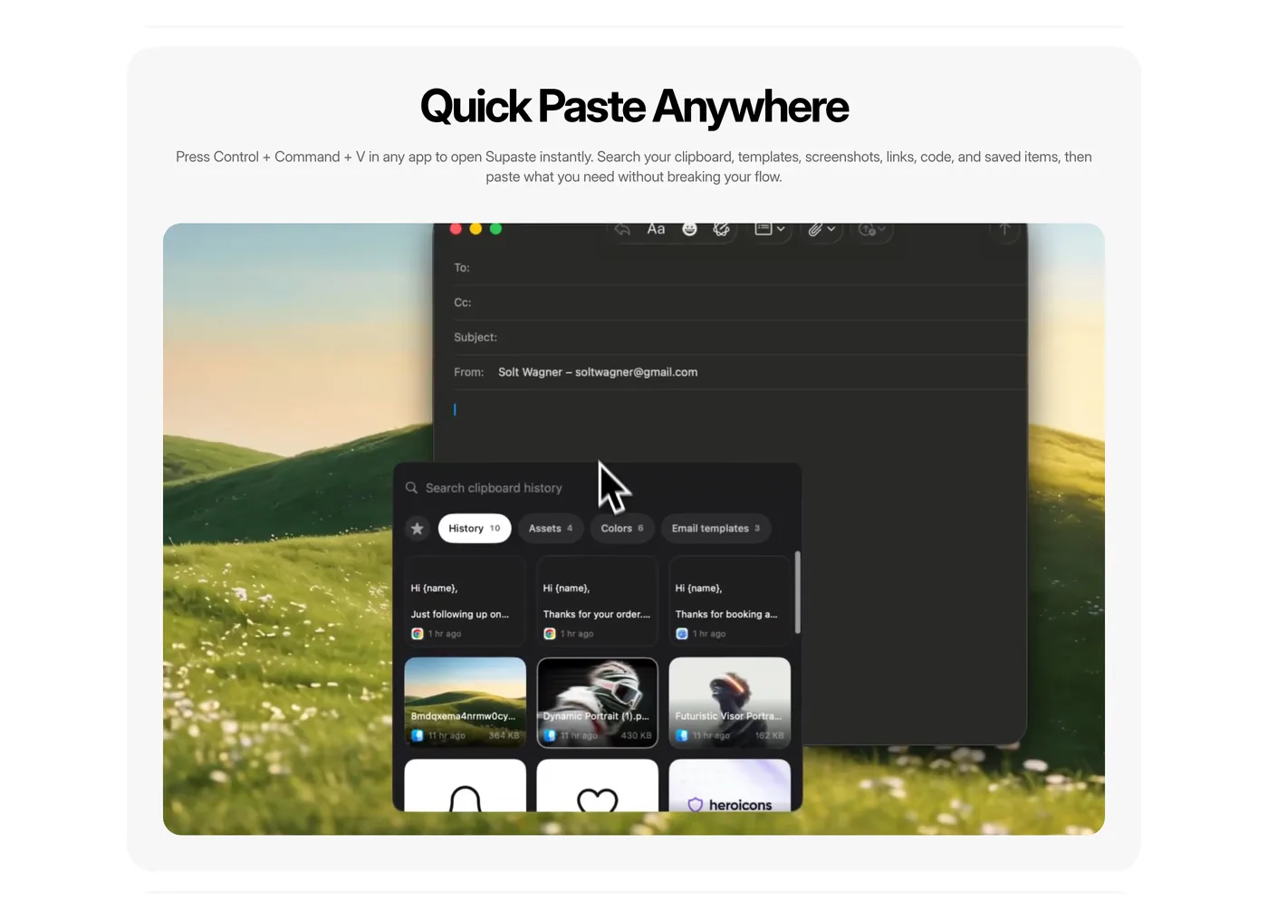 Supaste — screenshot of the faq section