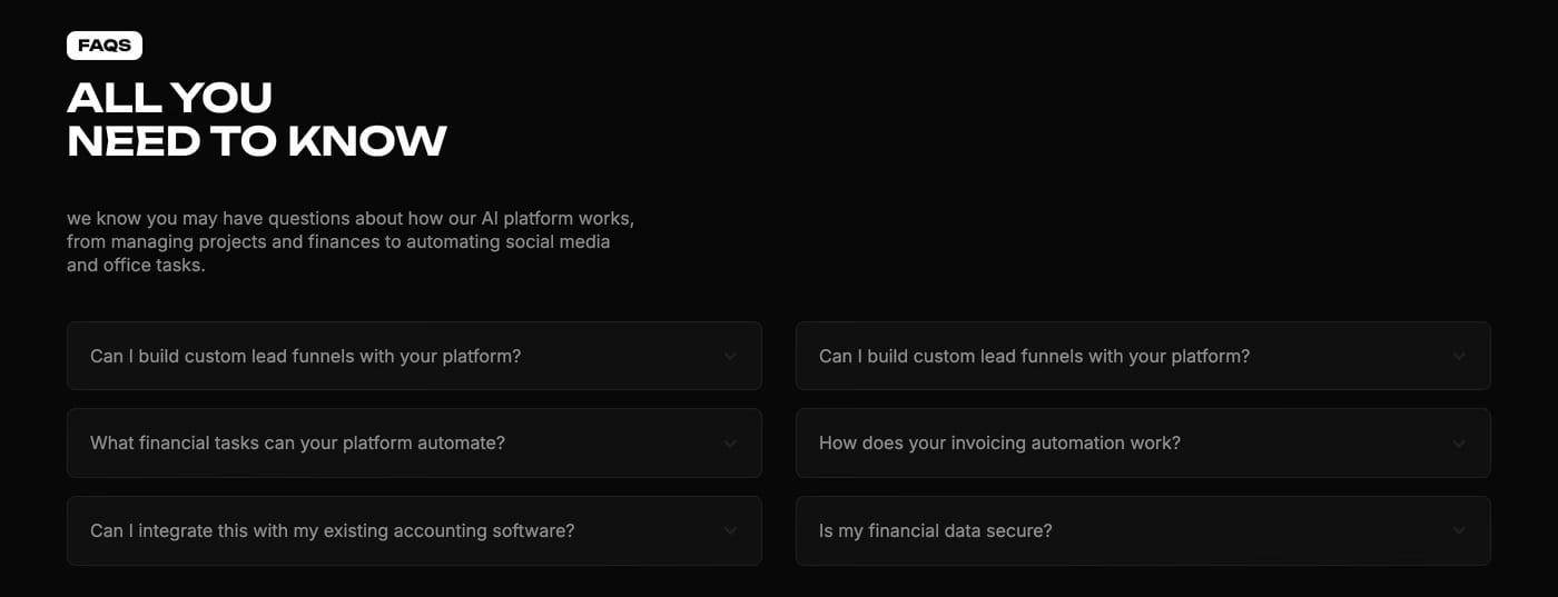Taskco FAQ section