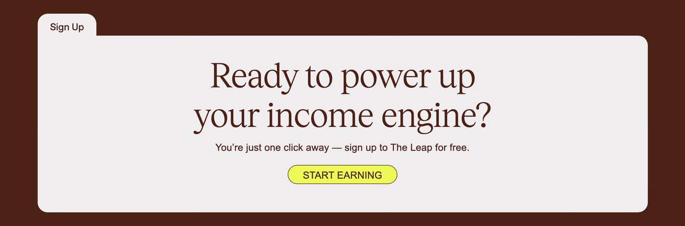 The Leap Call to action section