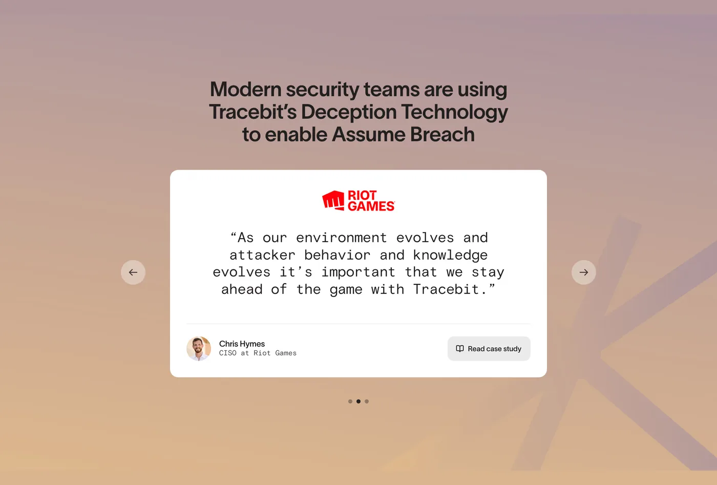 Tracebit — screenshot of the call to action section