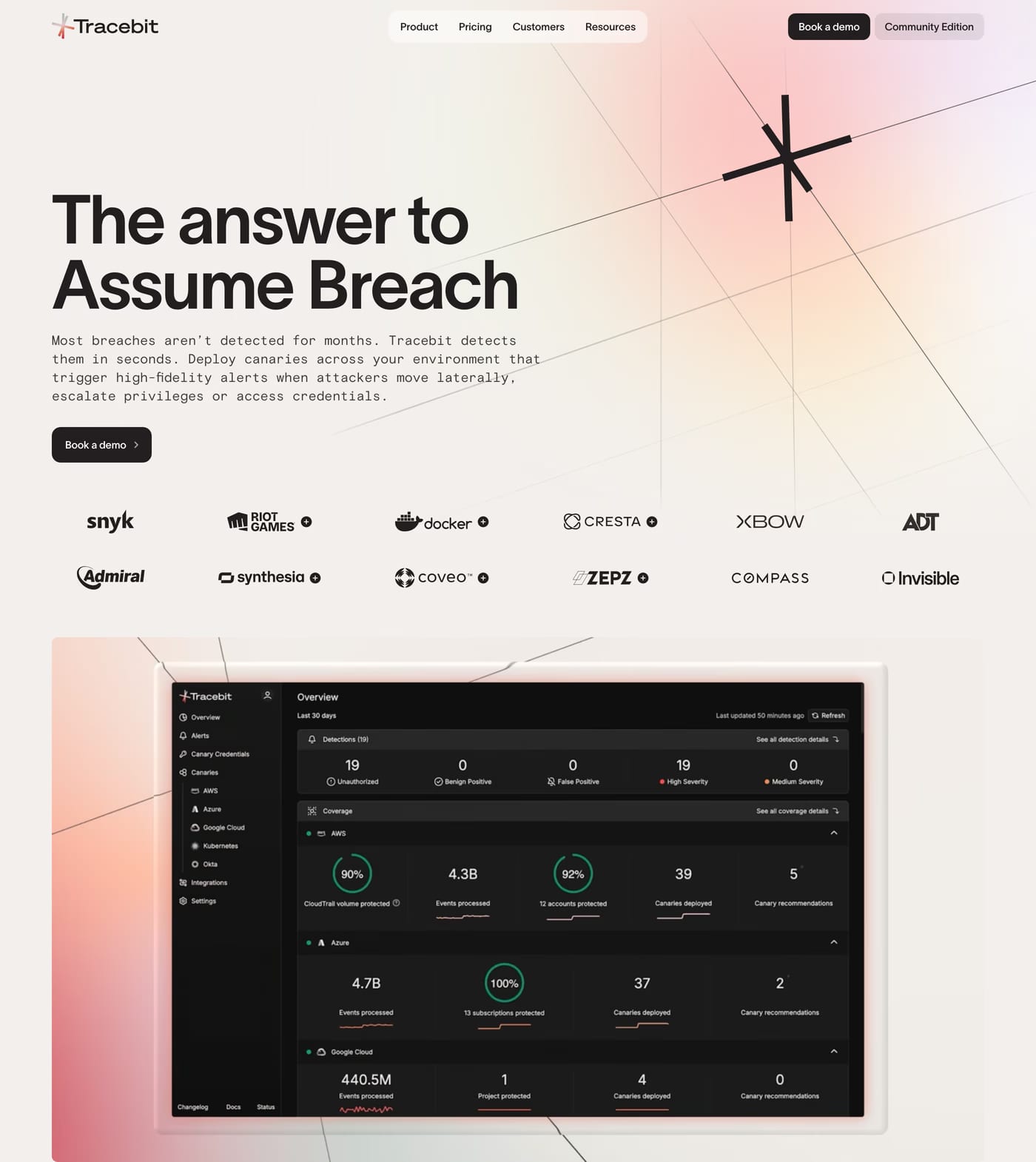 Tracebit Navigation section