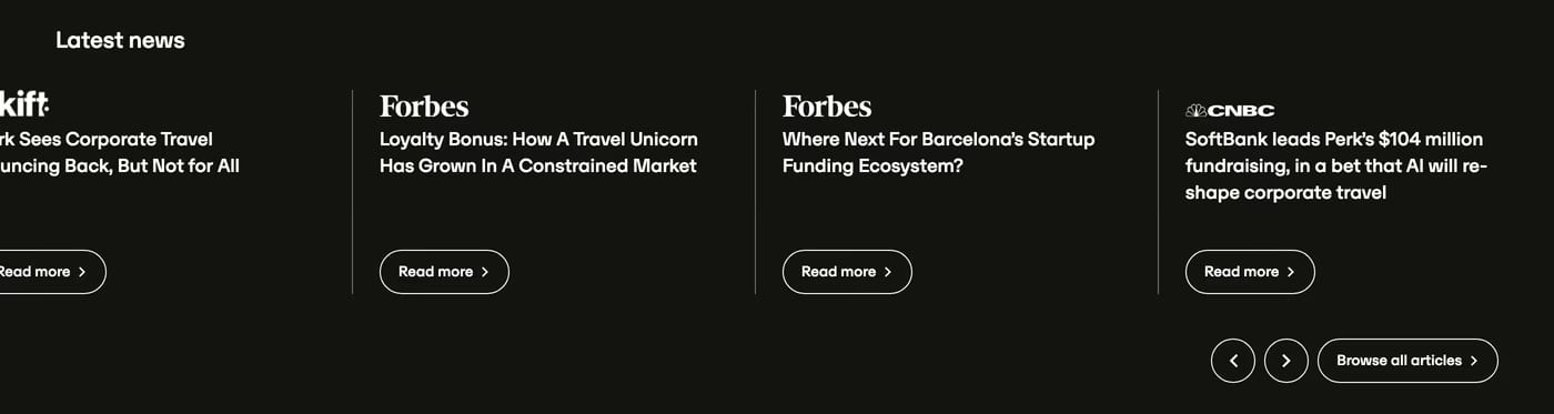 TravelPerk Blog section