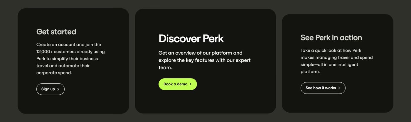 TravelPerk Call to action section