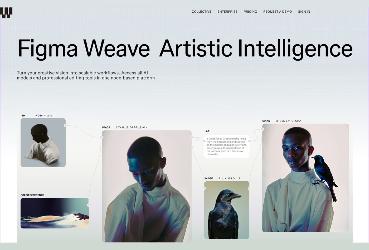 Weavy — screenshot of the hero section
