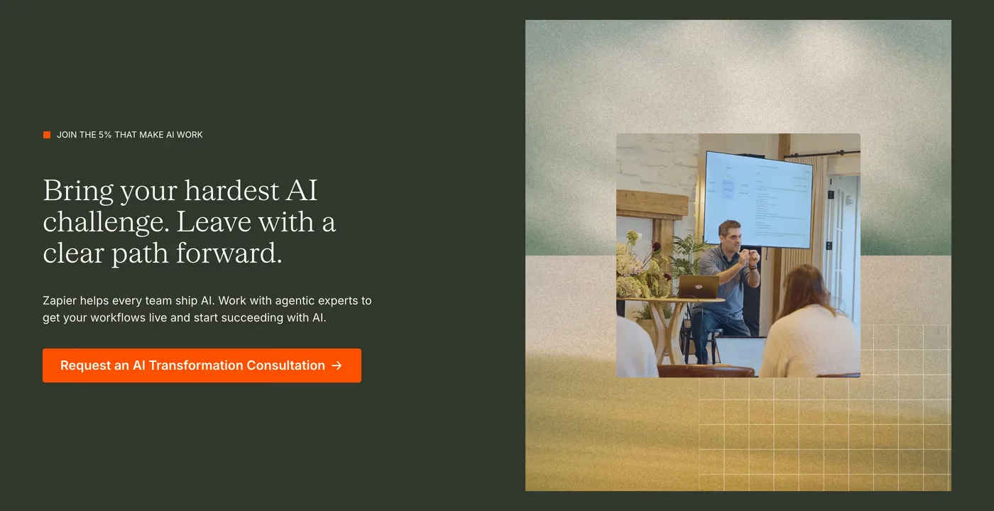 Zapier — screenshot of the features section
