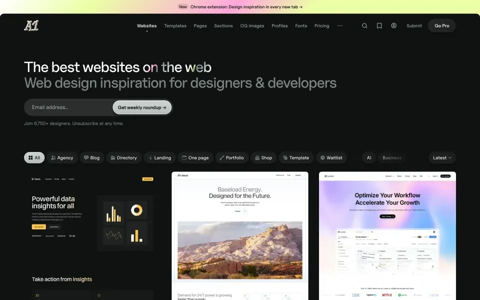 Screenshot from The best website inspiration sites in 2026