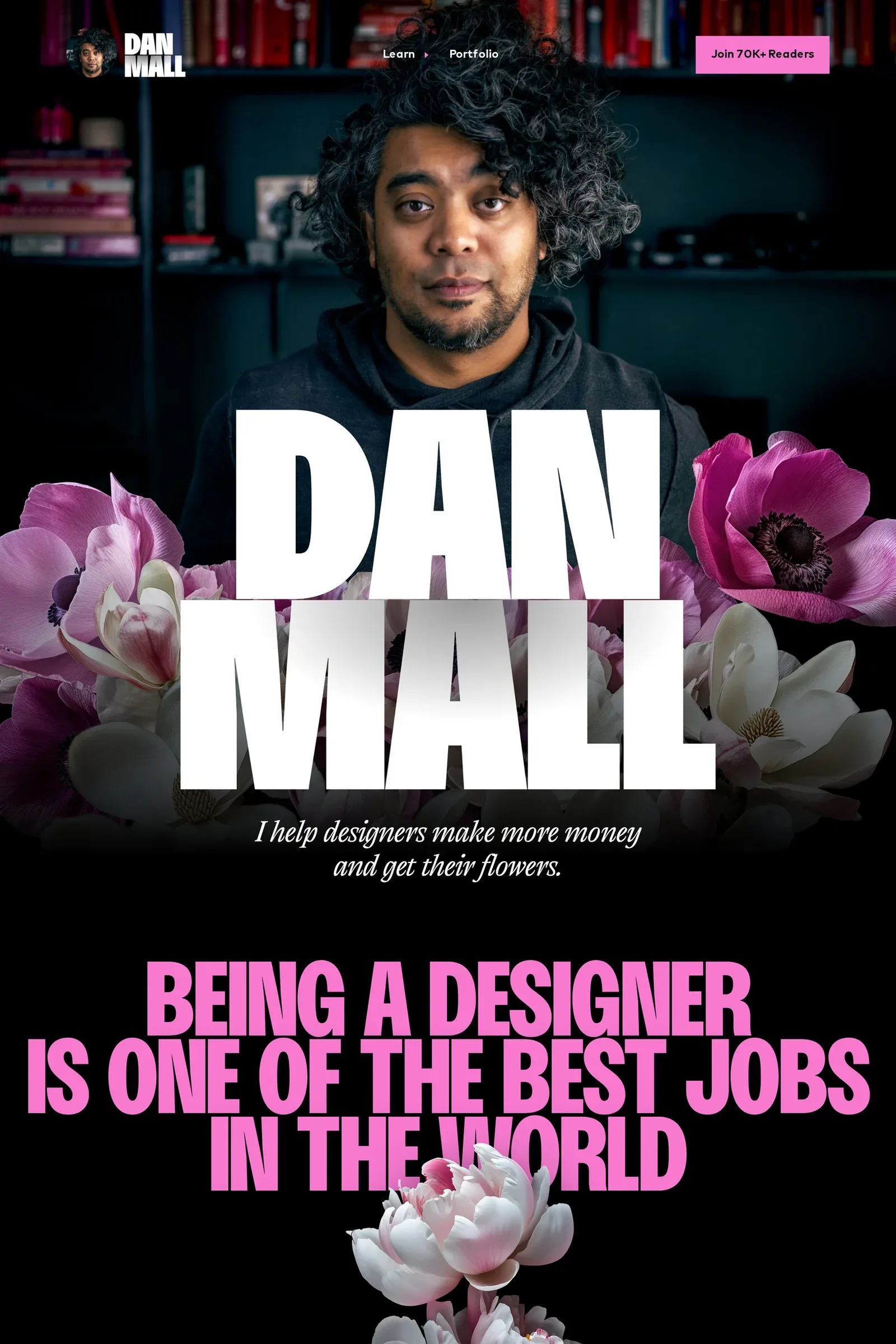 Dan Mall — screenshot of a dark, colourful design blog in black and white