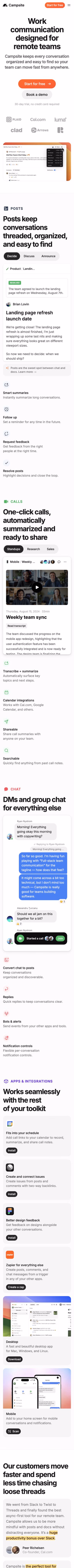 Campsite mobile screenshot