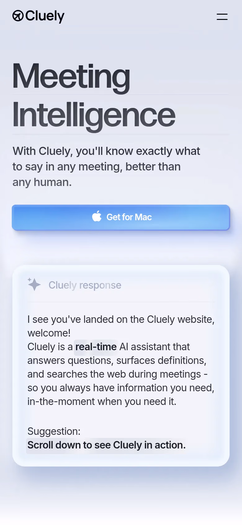 Cluely mobile screenshot