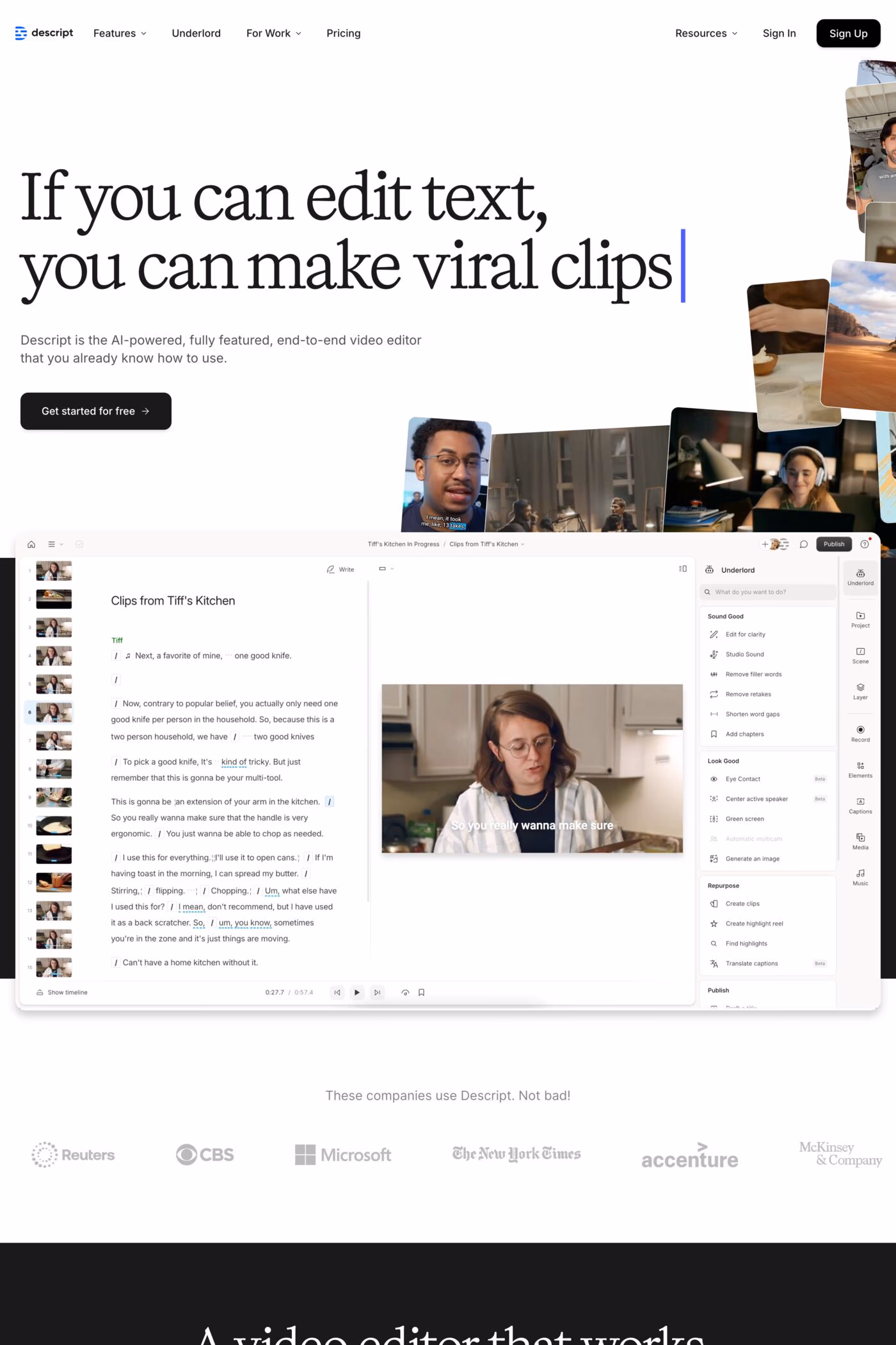Descript desktop screenshot