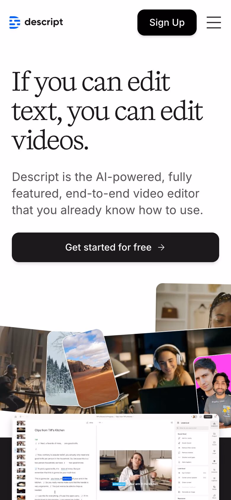 Descript mobile screenshot
