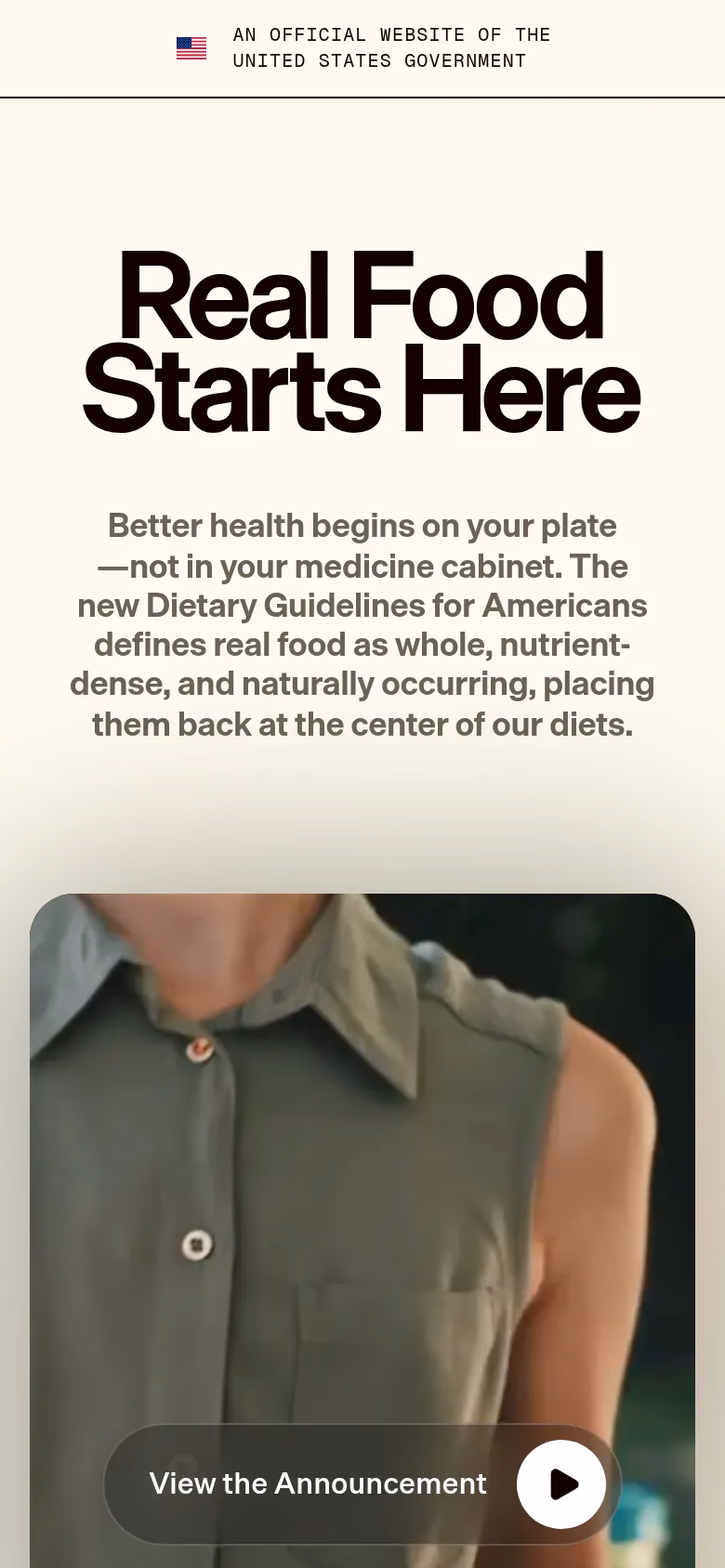Eat Real Food mobile screenshot
