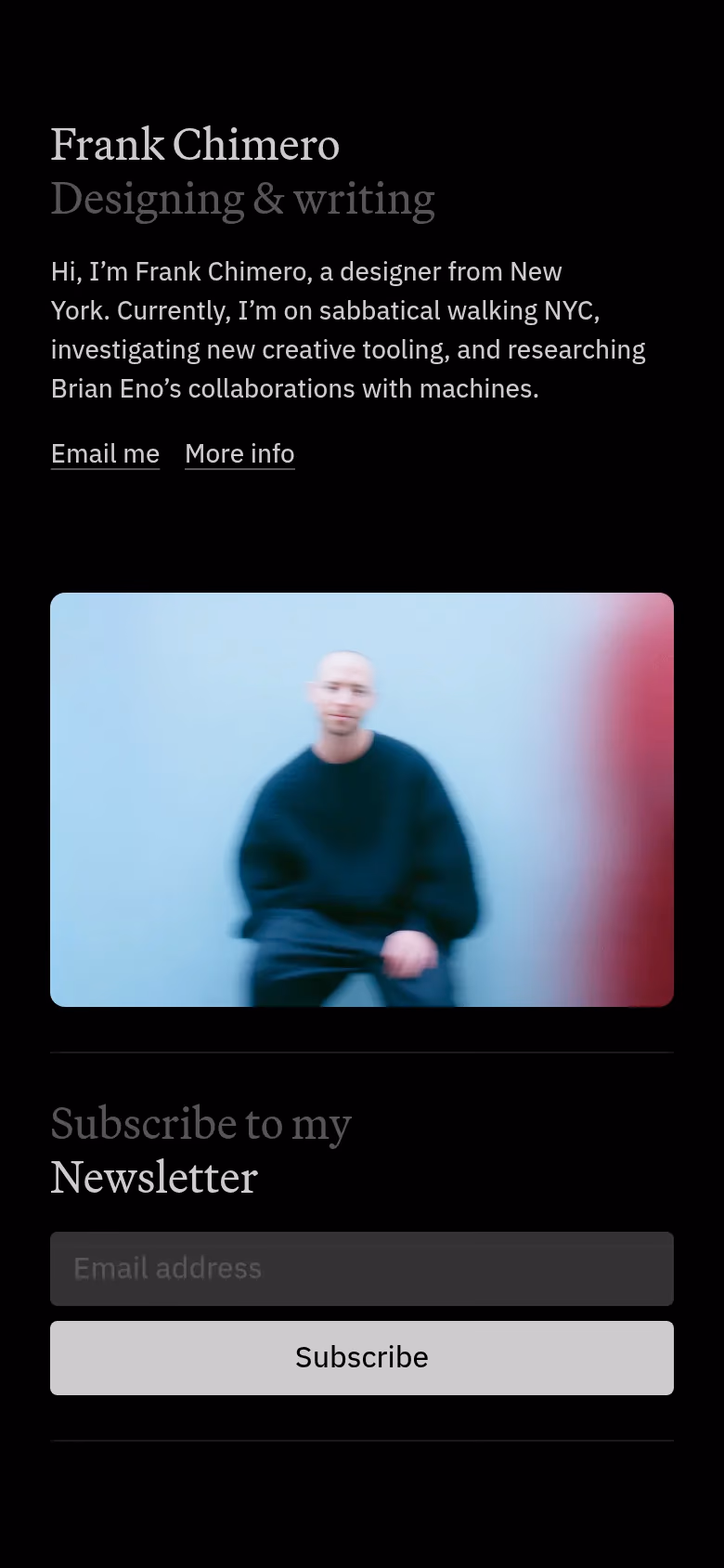 Frank Chimero mobile screenshot