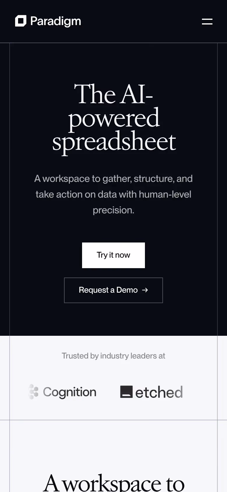Paradigm mobile screenshot