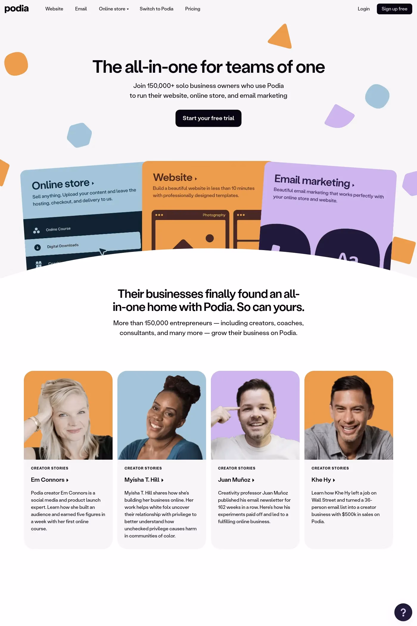 Podia desktop screenshot