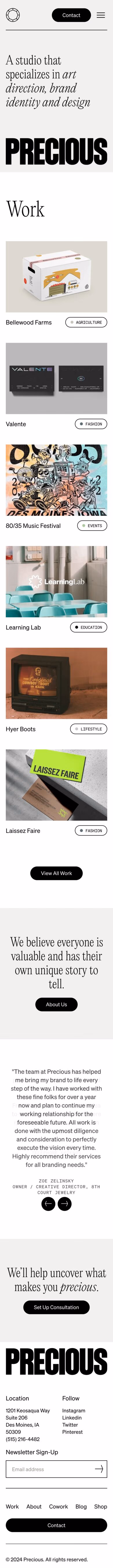 Precious mobile screenshot