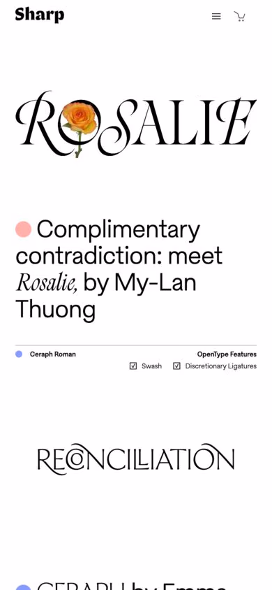 Sharp Type mobile screenshot