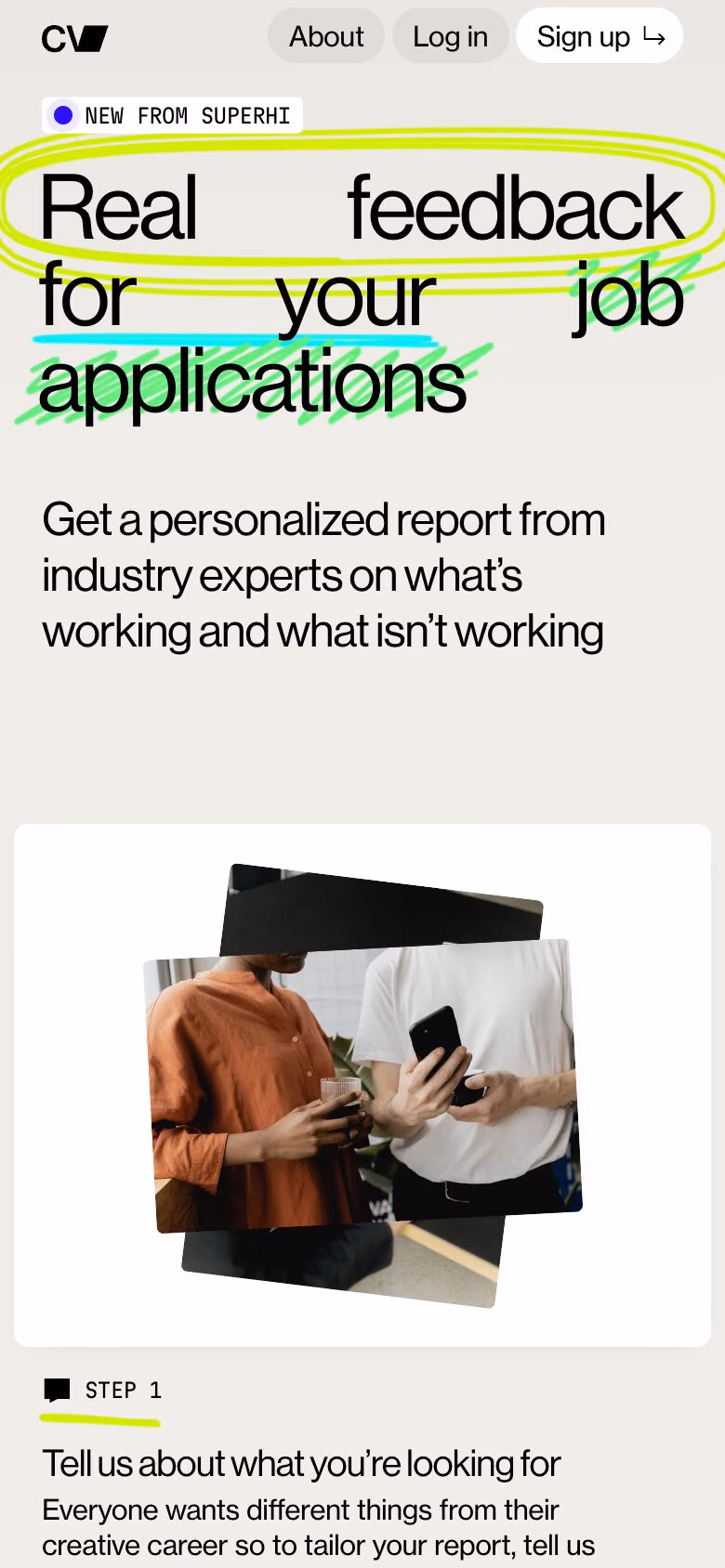 SuperHi.cv mobile screenshot