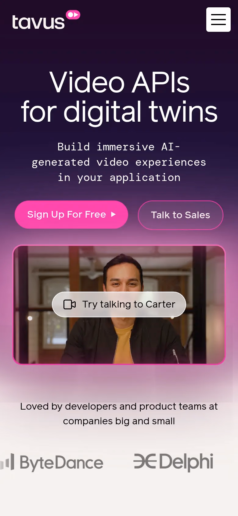 Tavus mobile screenshot