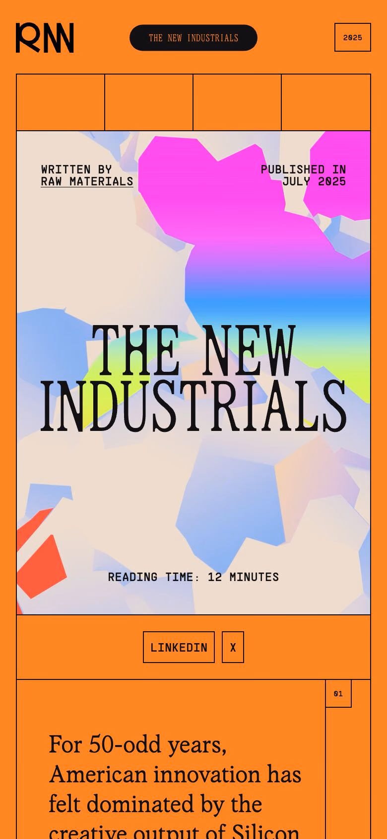 The New Industrials mobile screenshot