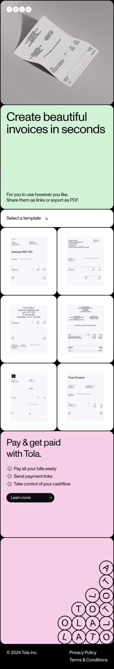 Tola Invoice mobile screenshot