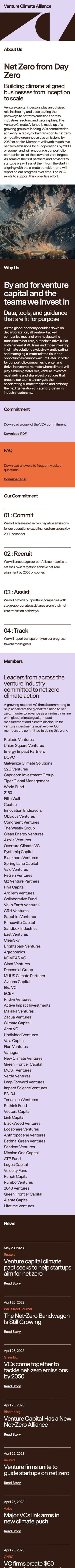 Venture Climate Alliance mobile screenshot