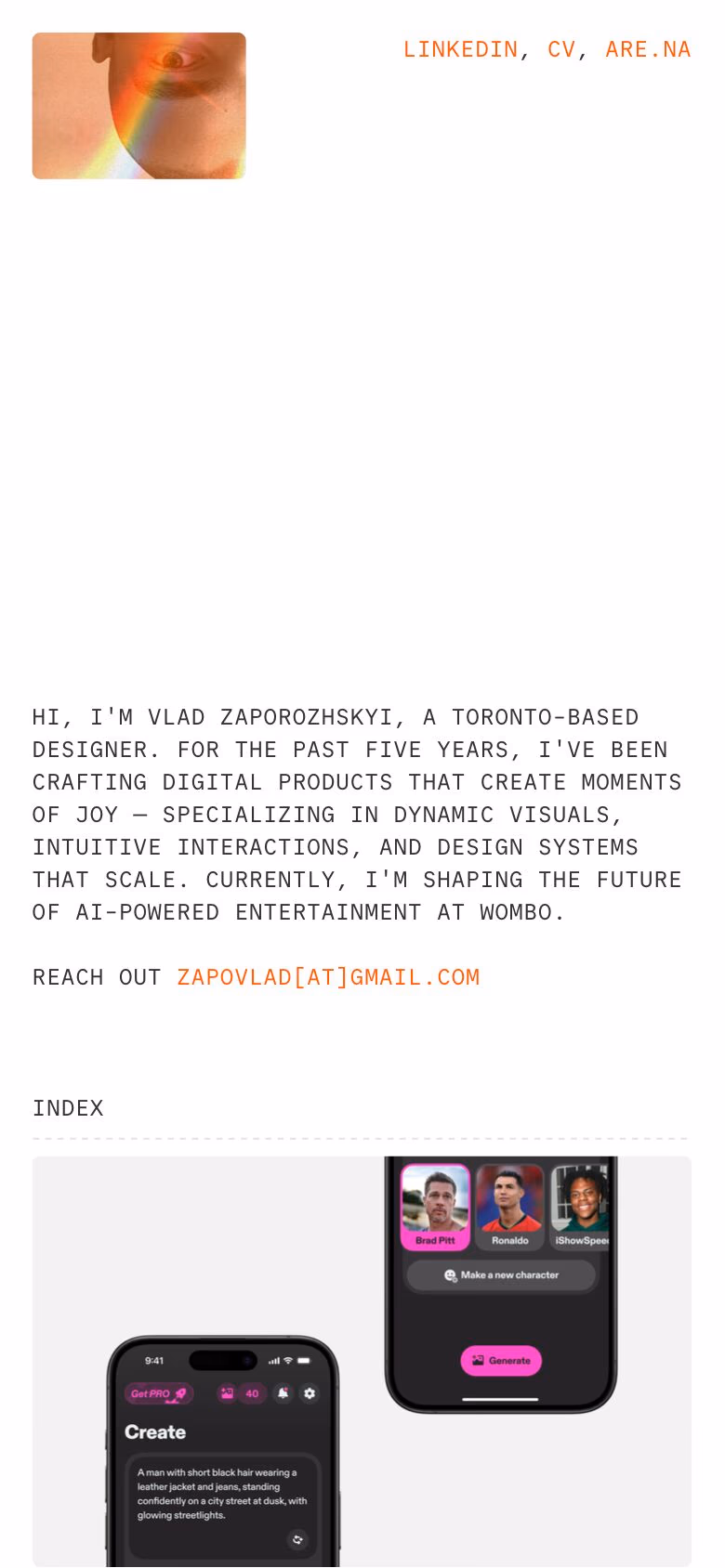 Vlad Zaporozhskyi mobile screenshot