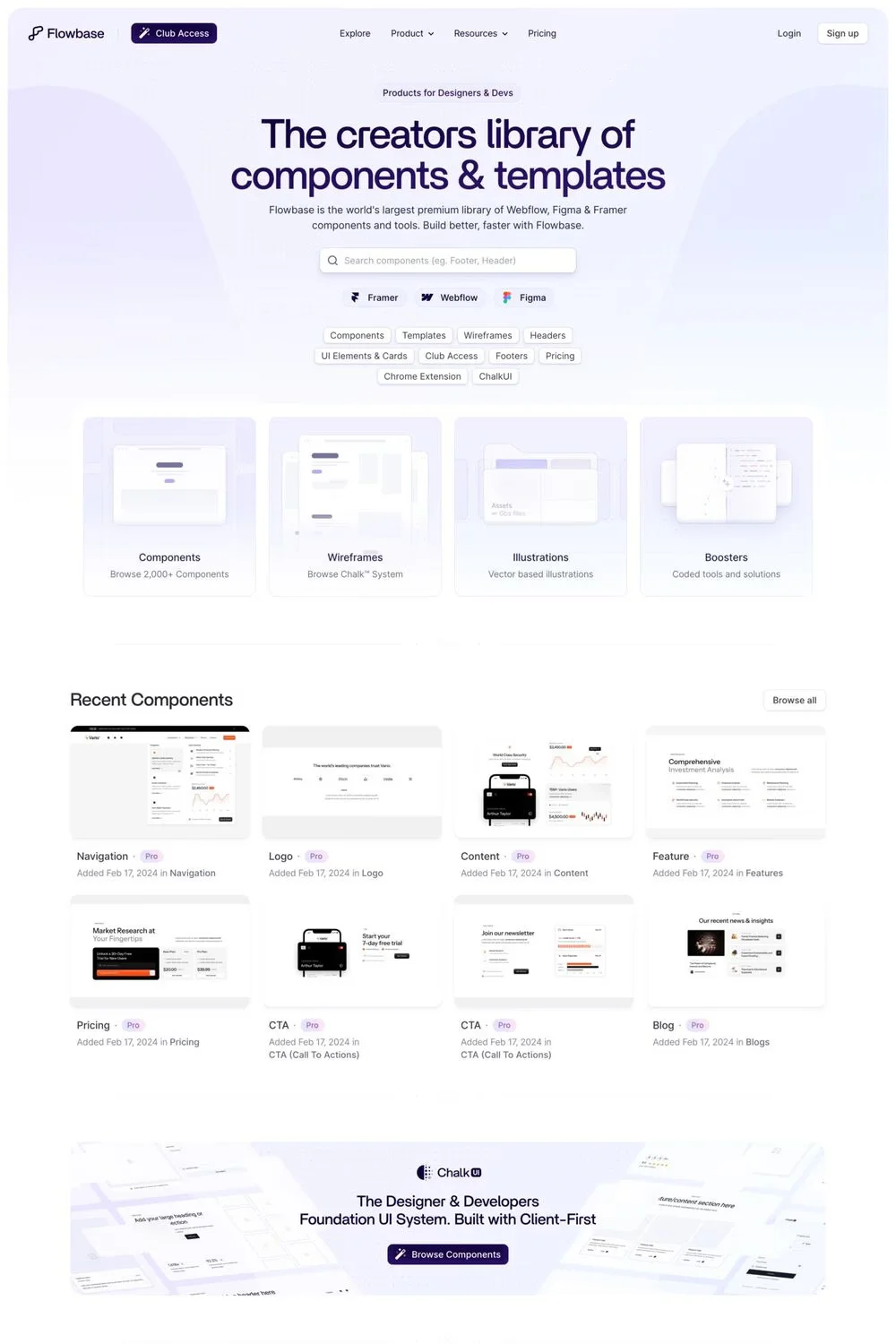 Flowbase — screenshot of a development landing page in light purple, with illustration and patterns