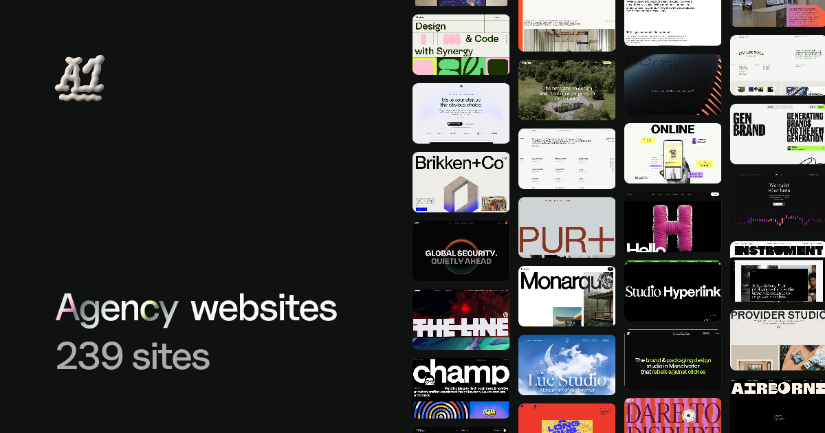 Agency website examples (215 designs) · A1 Gallery