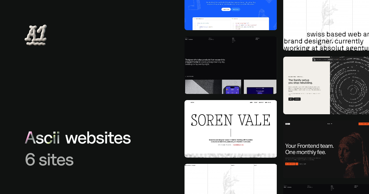 Ascii website design inspiration (6 examples) · A1 Gallery
