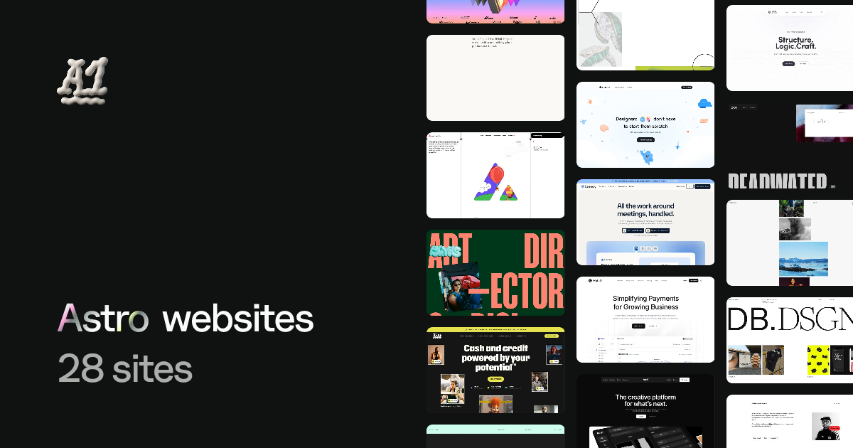 Websites built with Astro (18 examples) · A1 Gallery