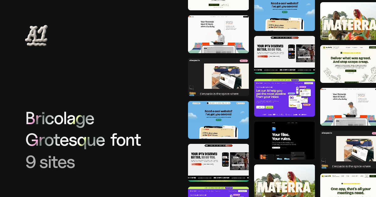 Websites using Bricolage Grotesque font (7 examples) · A1 Gallery