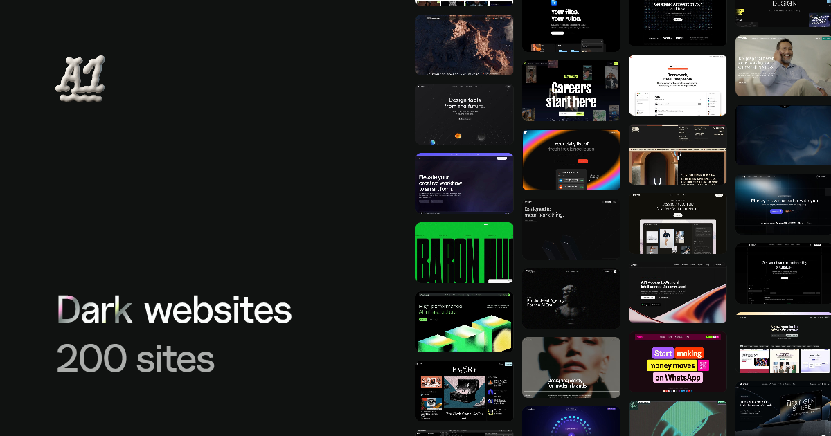 Dark website design inspiration (162 examples) · A1 Gallery
