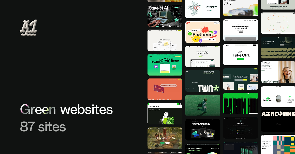 Green website design (74 examples) · A1 Gallery